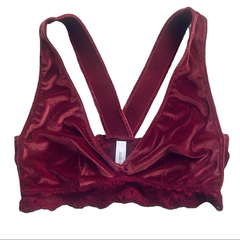 Auden Red Velvet Bralette Size Small